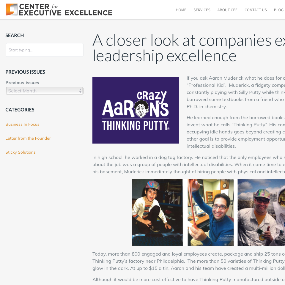 Center for Executive Excellence | January 2018