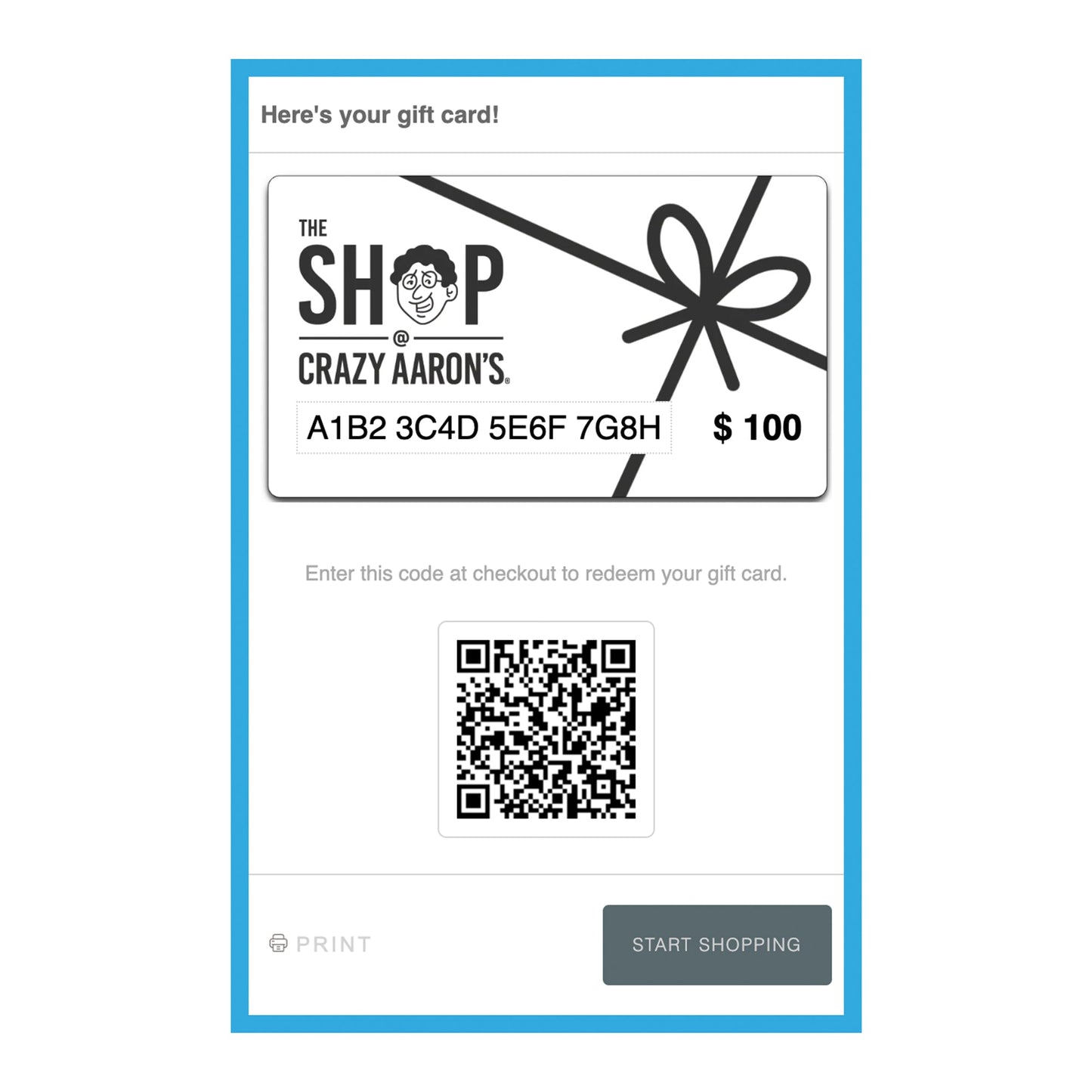 Crazy Aaron's eGift Card | $10-$100.00