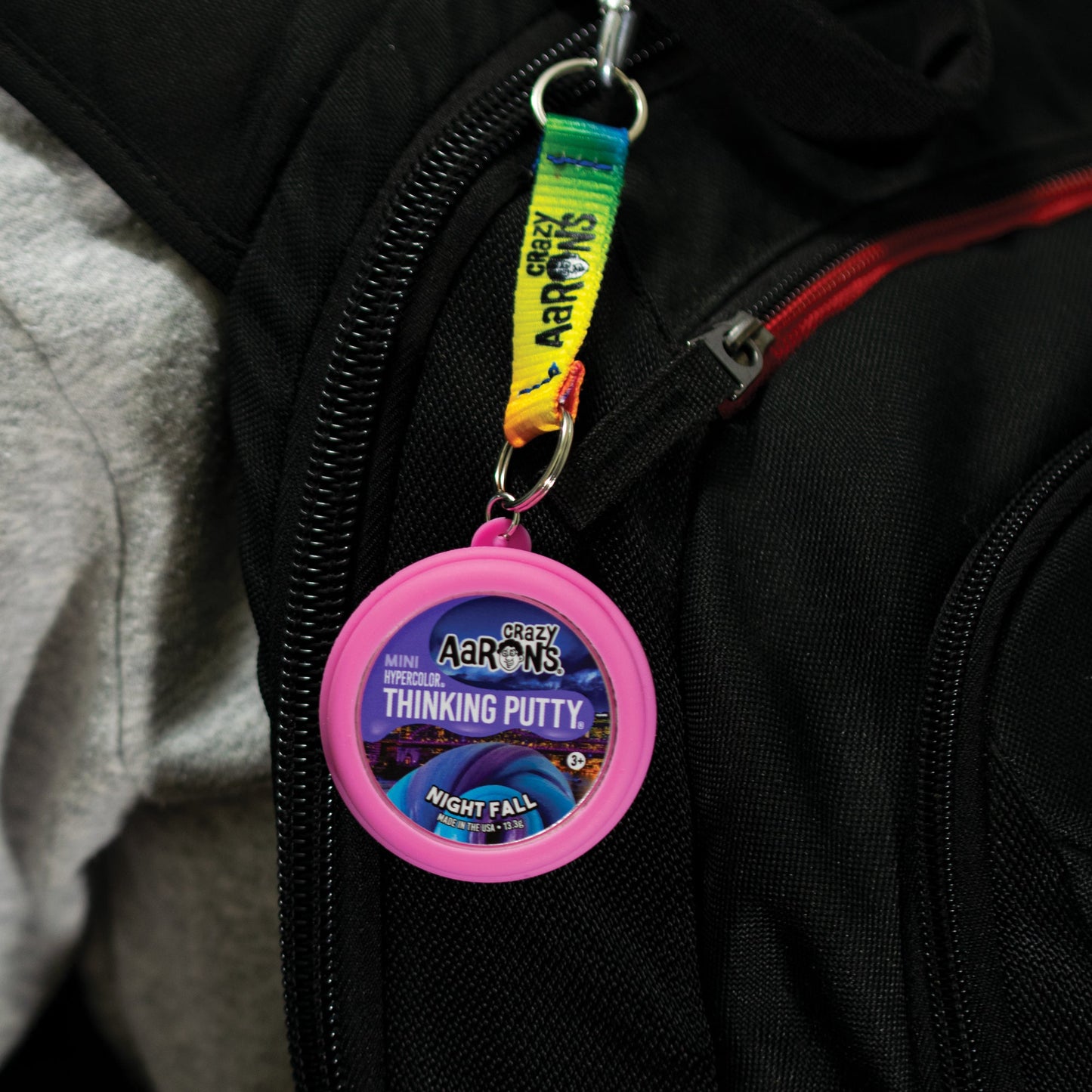 Bag Clip |  Pink W/Rainbow Strap