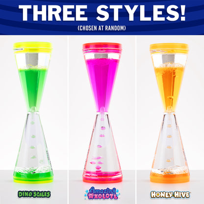 Wonder Falls Hourglass Sensory Motion Tubes (Amazing Axolotl, Dino Scales, Honey Hive)