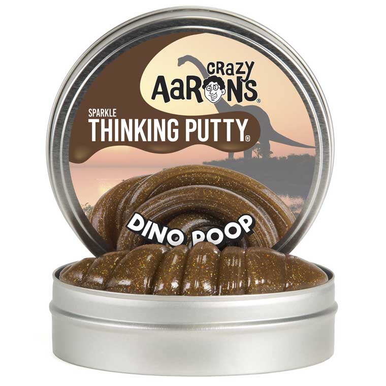 Tin of sparkle Crazy Aaron's Dino Poop Thinking Putty®.