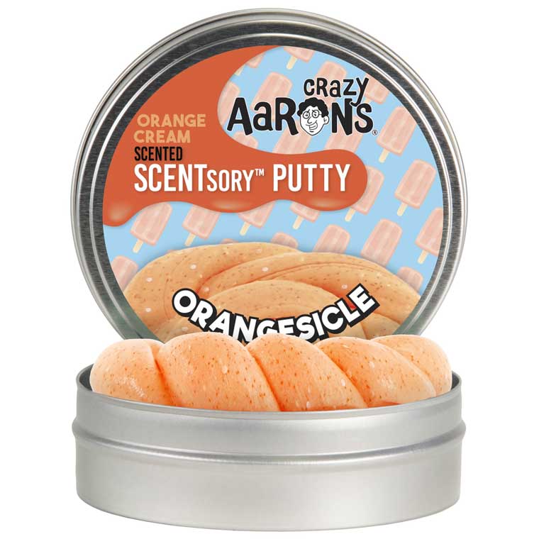 Tin of Crazy Aaron's Orangesicle Thinking Putty®.