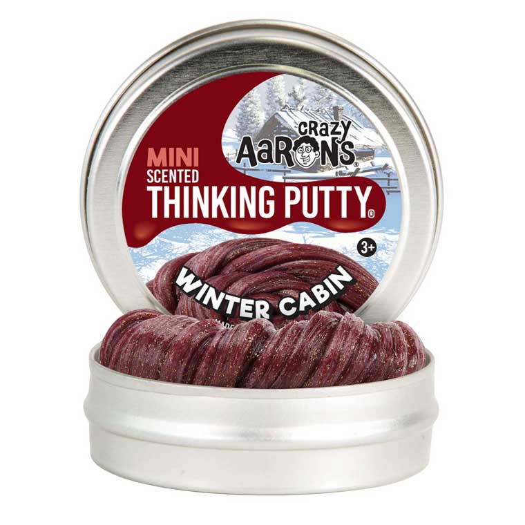 Mini tin of Crazy Aaron's Winter Cabin Thinking Putty®.