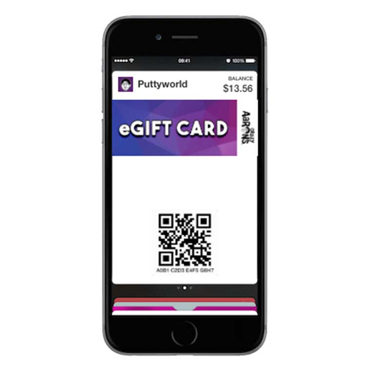 eGift Card Apple Wallet presentation example.